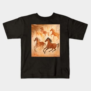 Cave Painting of Horses Kids T-Shirt